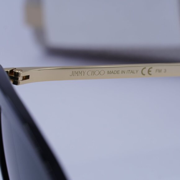 Jimmy Choo AXELLE/G/S 0807 9O Cat Eye Sunglasses - Black/Gold/Grey - Picture 7 of 10